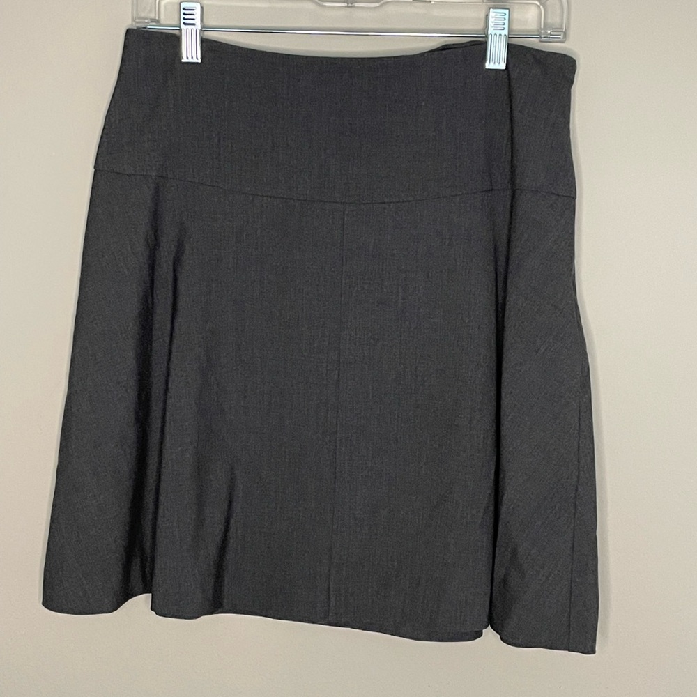 Charcoal side zip flare skirt